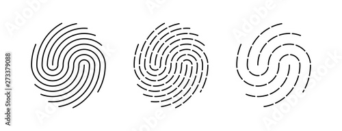 Fingerprint identification icon. Biometric authorization and business security concept. Vector illustration