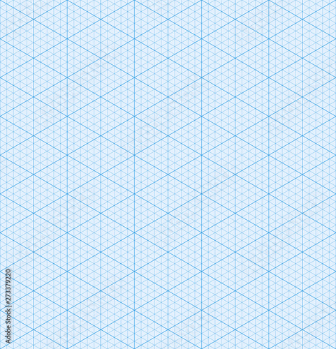 Isometric graph paper background. Seamless pattern. Vector illustration