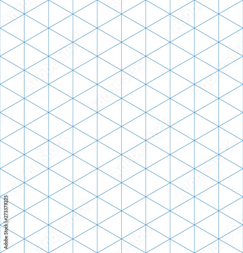 Isometric graph paper background. Seamless pattern. Vector illustration