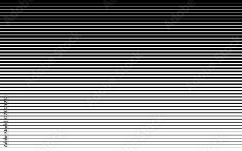 Horizontal speed line halftone pattern thick to thin. Vector illustration