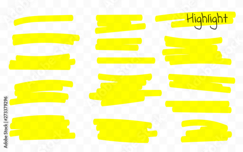 Marker lines. Vector highlighter brush lines. Hand drawing. Vector illustration