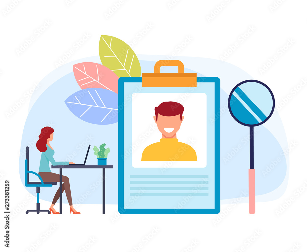 HR human resources head hunting job searching concept. Vector flat graphic  design cartoon illustration Stock Vector | Adobe Stock