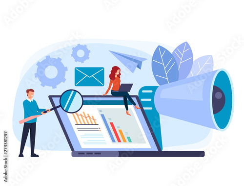 Managers workers character working team. PR digital management concept. Vector flat graphic design cartoon illustration