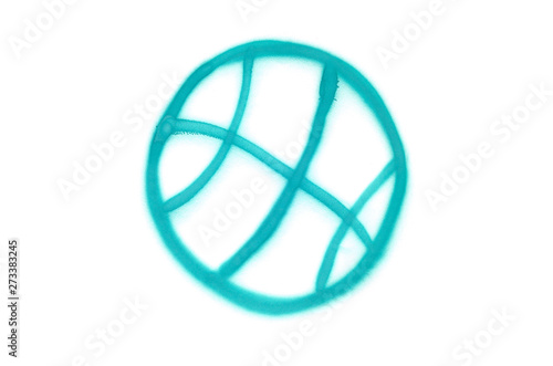 Graffiti basketball sign sprayed on white isolated background