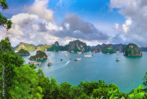 Panorama of Ha long bay in Vietnam