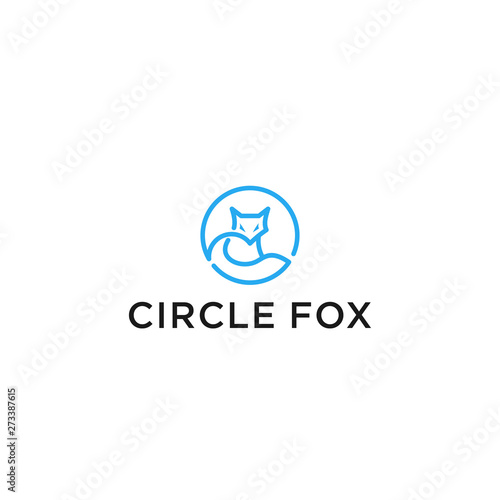 wolf fox logo line art illustration vector icon download