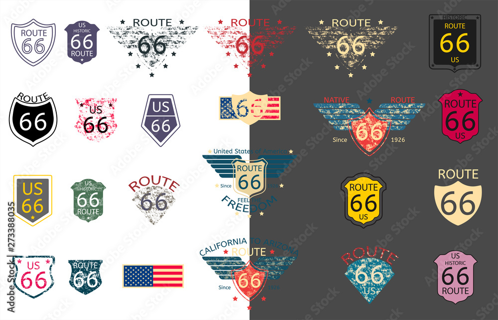 US Historic Route 66 in vector