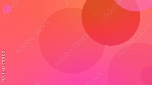 Dynamic background of circles. Rose orange background. Background of geometric shapes.