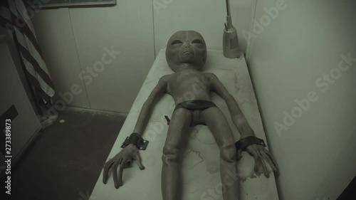 Grey Alien Corpse On Examination Table Re-creation