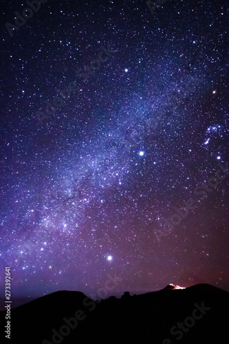 Milky way seen from summit of Haleakala Crater on the Hawaiian island of Maui, USA 