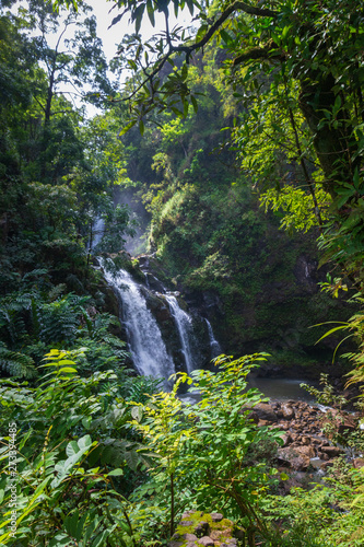 Upper Waikani Falls at mile 19 along Road to Hana  Maui  Hawaii  USA