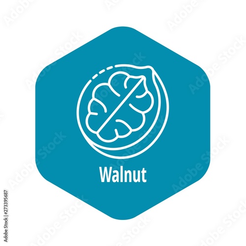Walnut icon. Outline walnut vector icon for web design isolated on white background