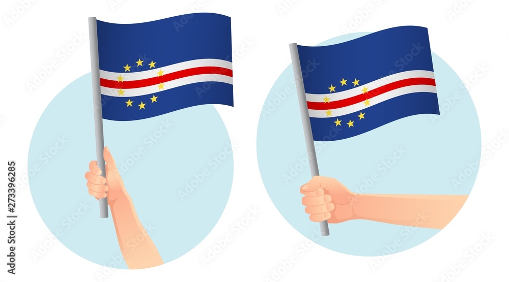 Cape Verde flag in hand icon