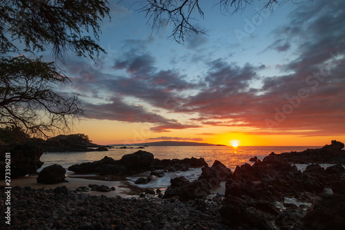Sunset at Makena Bay, Maui, Hawaii, USA