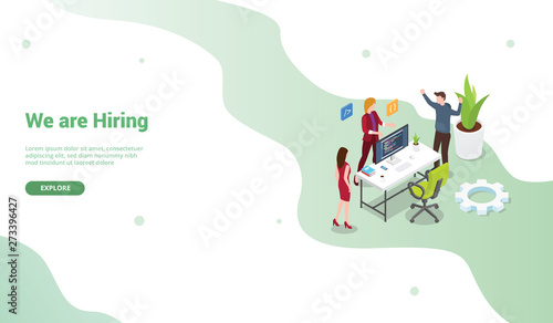 hire programmer poster or banner template for website design homepage or landing - vector