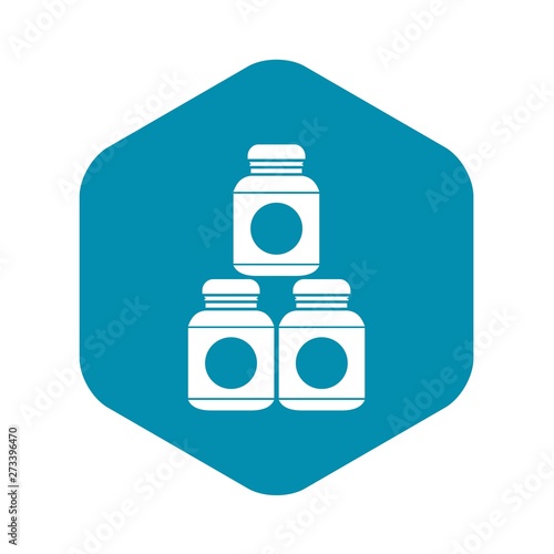 Sport nutrition containers icon in simple style on a white background vector illustration