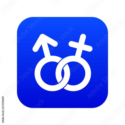 Gender symbol icon digital blue for any design isolated on white vector illustration