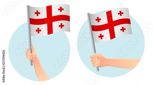 Georgia flag in hand icon