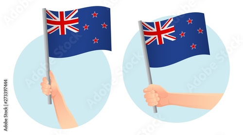 New Zealand flag in hand icon © Visual Content