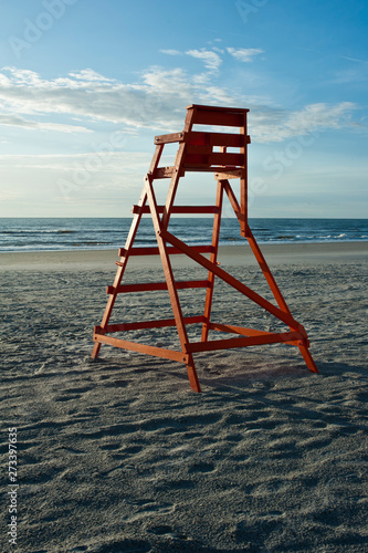 Lifeguard chair on Jacsonville Beach vertical