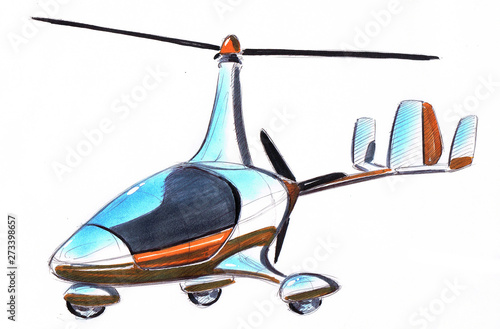 gyrocopter sketch - helicopter photo