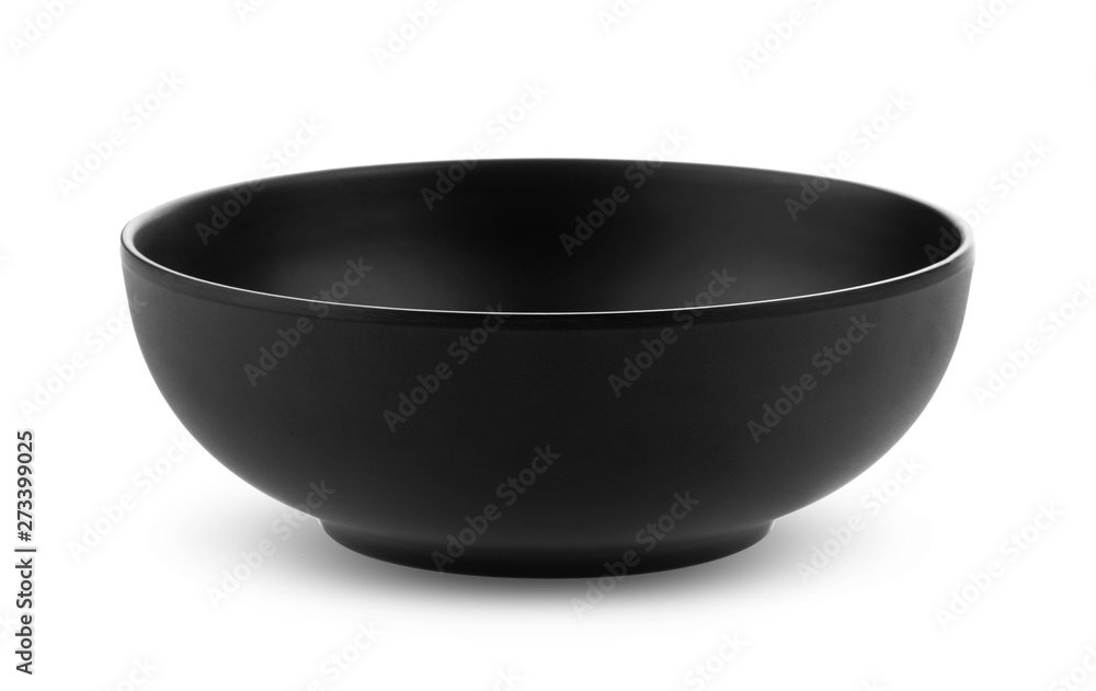 Black ceramic bowl isolated on white background Black ceramic bowl isolated on white background