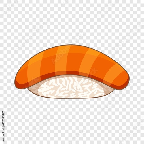 Salmon sushi icon. Cartoon illustration of salmon sushi vector icon for web