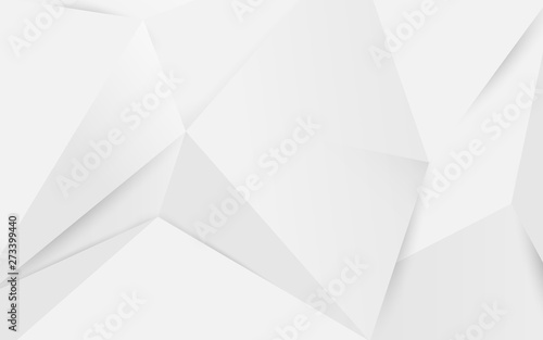Abstract white geometric polygonal 3D background. Vector Illustration