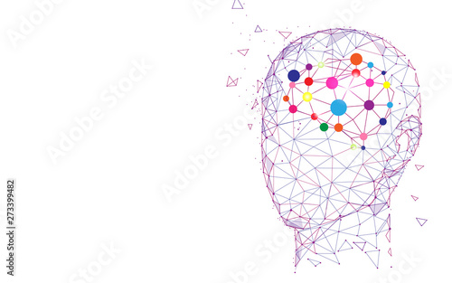 Human head and brain. Creation and idea concept