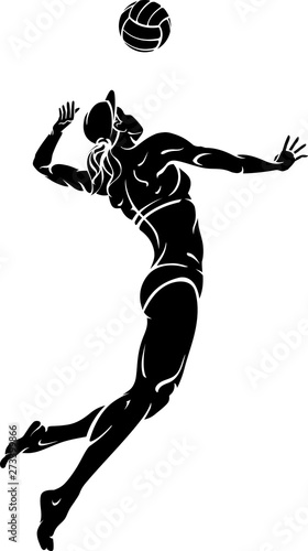Beach Volleyball Player Silhouette