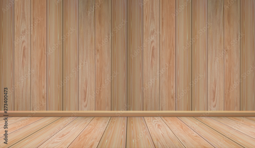 wood wall and perspective wooden floor texture. Concept interior vintage style wood wall and perspective wooden floor texture. Concept interior vintage style