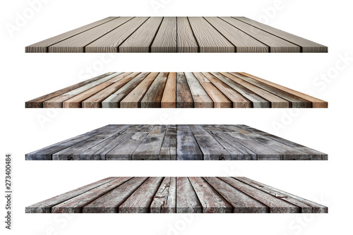 Set of wooden floor isolated on white background. with clipping path