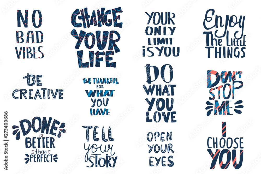 Obraz premium Set of stylized quotes. Vector text illustration.