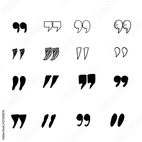 doodle quotation mark vector in handdrawn style