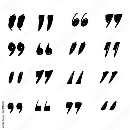 doodle quotation mark vector in handdrawn style