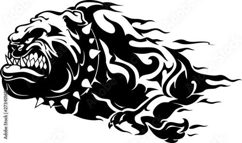 Bulldog Rage Abstract Flame