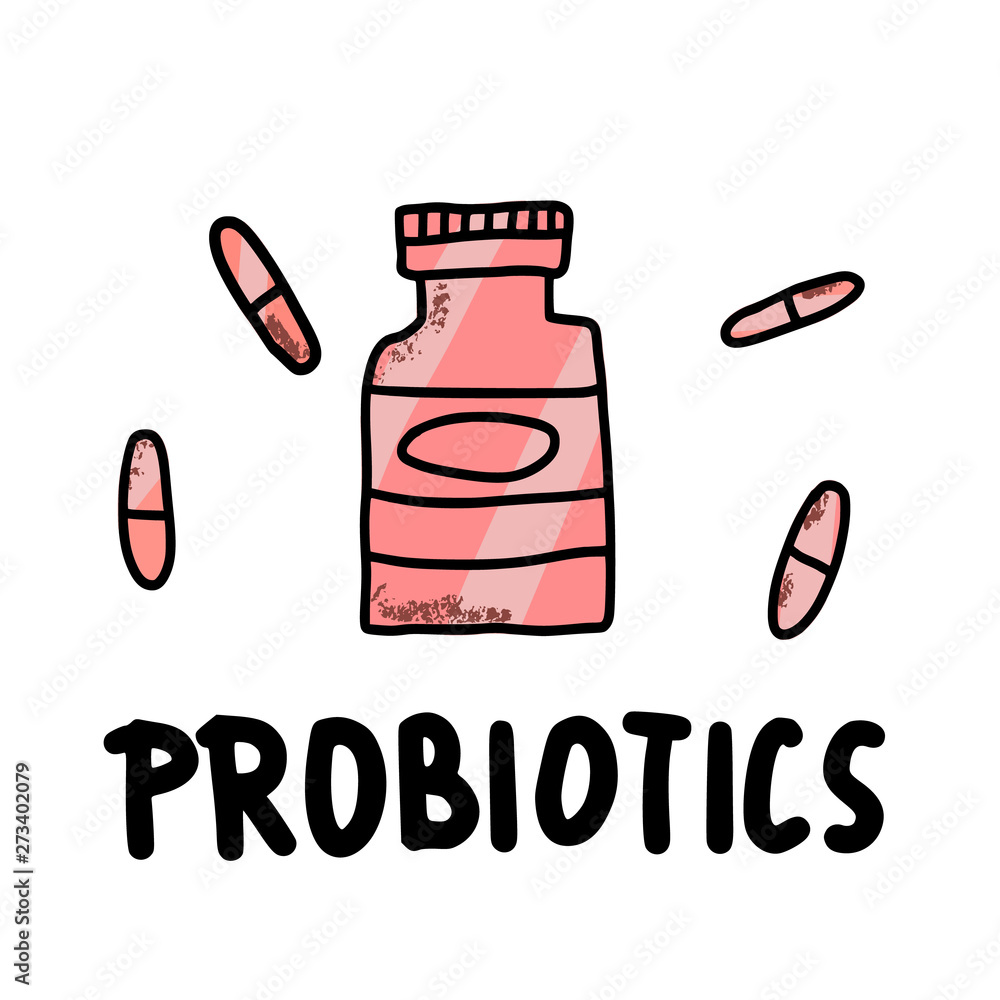 Probiotic flat concept isolated. Vector design set Probiotic flat concept isolated. Vector design set