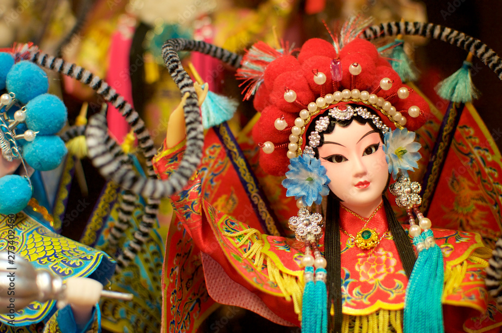 Close up of a beautiful Chinese opera doll