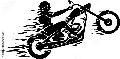Chopper Rider Motorbike, Abstract Flame Trail
