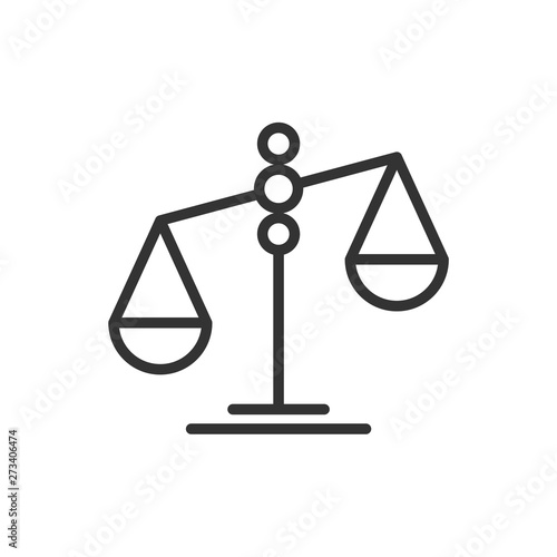Law scale vector icon. justice symbol weight balance sign of law judgment punishment statue. Law firm logo design inspiration