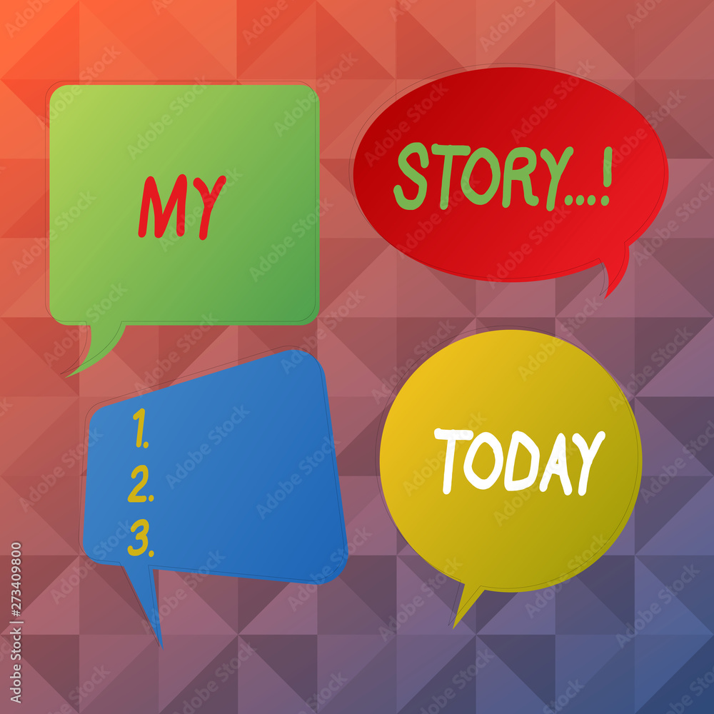 Word writing text My Story. Business photo showcasing your past life events actions career or choices you have made Blank Speech Bubble Sticker in Different Shapes and Color for Multiple Chat Word writing text My Story. Business photo showcasing your past life events actions career or choices you have made Blank Speech Bubble Sticker in Different Shapes and Color for Multiple Chat