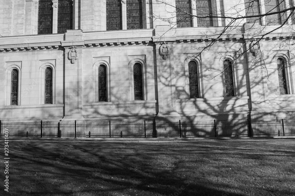 Church in Minneapolis in black and white