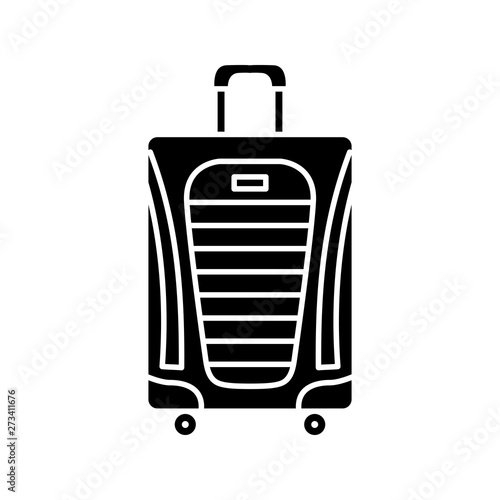 Black and white suitcase icon.