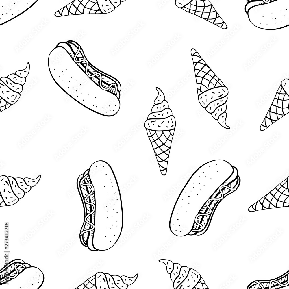 Doodle Vector Food Seamlesss Pattern Doodle Vector Food Seamlesss Pattern