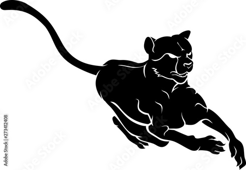 Fast Cheetah Front Silhouette