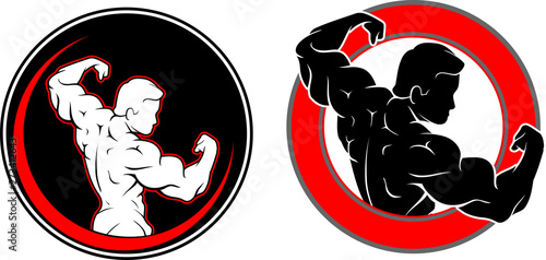 Fitness Gym Flexing Biceps Silhouette