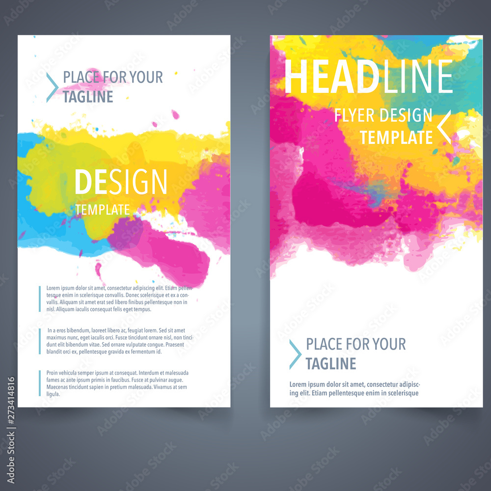 Brochure design template vector. Flyers report business watercolor magazine poster background