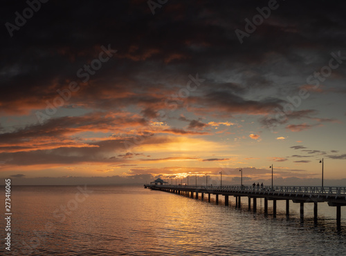 Pier Sunrise with Beautiful Sky