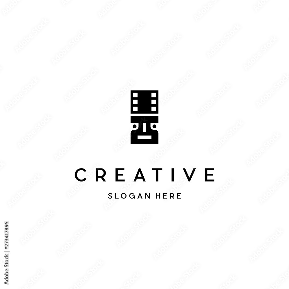 Life Cinema logo design template ,Human logo design concept ,Vector illustration, Human Creator Production Film Studio Logo