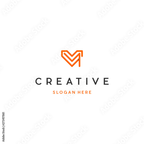 Free Download Abstract letter M modern logotype icon design concept. Creative minimalist one line logo template isolated - GFXLoad